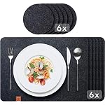 Sidorenko – Sidorenko Edles Platzset aus Filz mit Untersetzer - 12er Set
