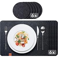 Sidorenko – Sidorenko Edles Platzset aus Filz mit Untersetzer - 12er Set