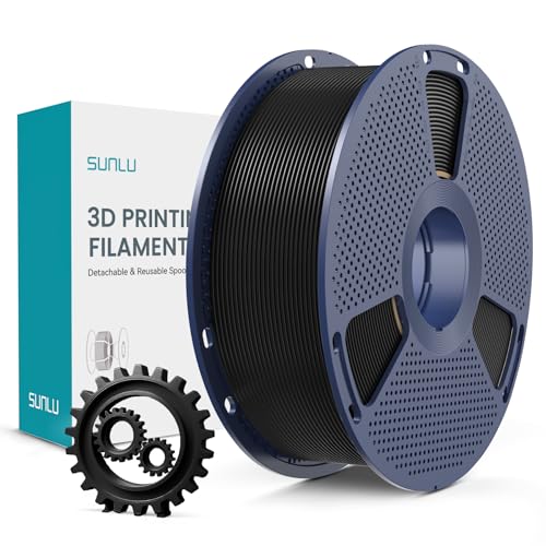 SUNLU Filamento PLA+ da 1,75 mm, maggiore durata e alta resistenza, filamento per stampante 3D FDM 3D, bobina da 1 kg, pla+, nero SUNLU Filamento PLA+ da 1,75 mm, maggiore durata e alta resistenza, filamento per stampante 3D FDM 3D, bobina da 1 kg, pla+, nero