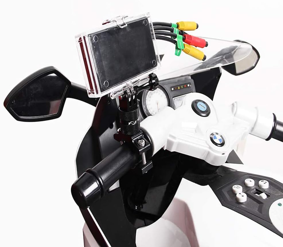 VSYSTO waterproof case and handlebar mount installed on a motorcycle handlebar