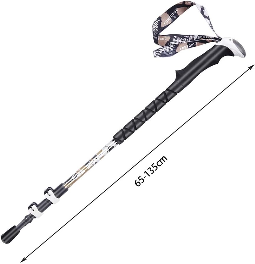 Trekking Poles Telescopic Lightweight High Strength Carbon Fiber Straight Shank Adjustable Fast Lock for Men Women Walking Snow Season with The Vestibule Absorb Lightweight