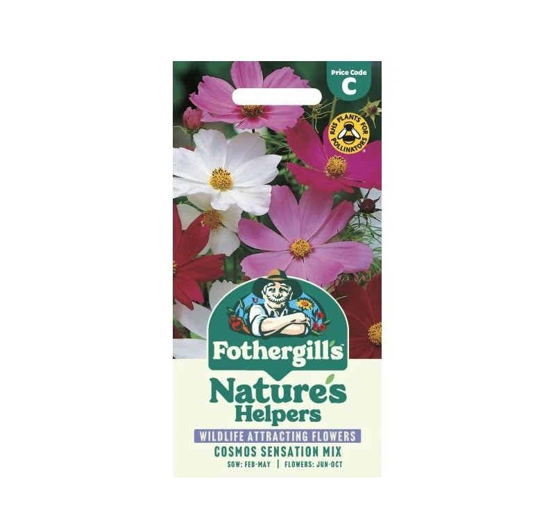 Fothergills Cosmos Sensation Mixed Flower Seeds 200 Seeds Sow: Feb-May Pink/White