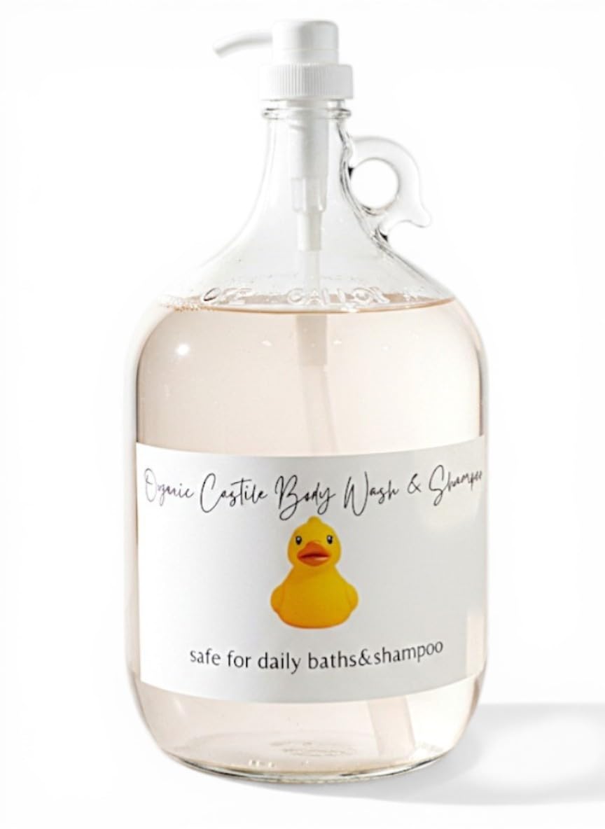 Butterfly&Bee Gentle Baby Wash, Plant-Based, 1 Gallon with Pump, Fragrance-Free, Castile Soap, Aloe and Vitamin E, for Sensitive Skin