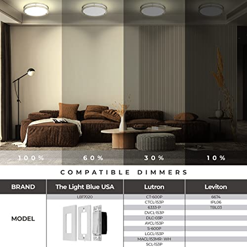 Lb72119 Led Flush Mount Ceiling Light, 12 Inch, 15W (150W Equivalent) Dimmable 1200Lm, 4000K Cool White, Brushed Nickel Round Lighting Fixture For Kitchen, Hallway, Bathroom, Stairwell #TOP2