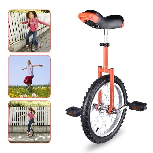Image of AW 16 /18 /20 /24 Inch Wheel Outdoor Unicycle Adjustable Seat Exercise Bicycle | Fit Adults Kids Outdoor Sports Fitness Exercise, Various colors For Choice