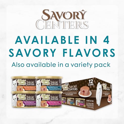 Purina Fancy Feast Savory Centers Pate Adult Wet Cat Food With Tuna and a Gravy Center - (Pack of 24) 3 oz. Cans - Image 7