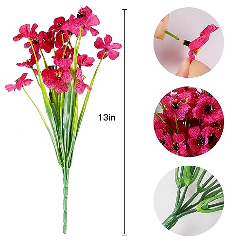 Image of AmyHomie 20 PCS Artificial Flowers for Outdoors, UV Resistant Fake Plants