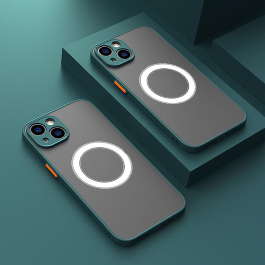 Étui de chargement magnétique iPhone 15 Pro Max vert antichoc solide