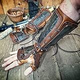 ZXKYZR8 Mittelalterliche Steampunk-Armschützer, Leder-Boxhandschuhe, Retro-Handschuh-Armband, Renaissance-Ritter-Armschienen-Handschuh, Cosplay-Kostümzubehör, Requisiten für Bühnenauftritte