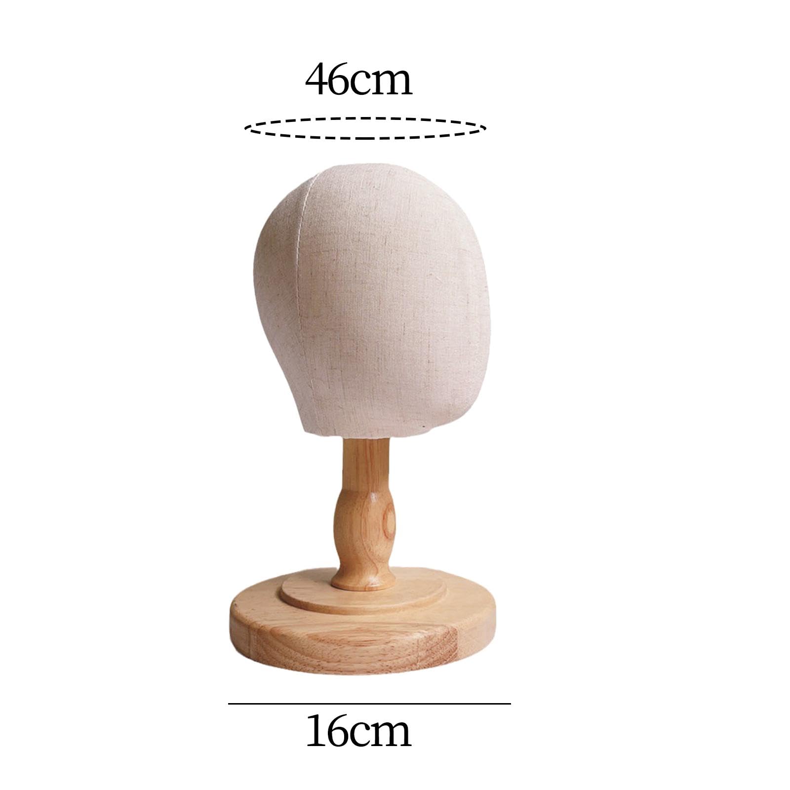 Supporto per Parrucca per Testa di Manichino per Bambini con Base in Legno Staccabile, Porta Cappelli per Salone, Uso Personale, Centro Commerciale, 46 cm