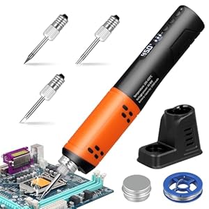 Accu soldeerbout, USB-soldeerboutset, testwinnaar met ledlicht, mini soldeerapparaat, draadloos soldeerapparaat, max. 450 °C, soldeerset, snelle opwarming, voor solderen, desolderen, beginners,