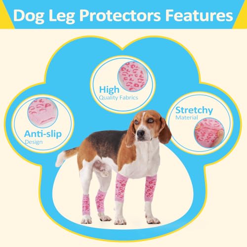 Image of ROZKITCH 4PCS Dog Sleeves for Legs to Prevent Licking | Soft Knitting, Stretchy Fit Sleeves, Helps Reduce Licking, Dog & Cat Friendly, Easy to Wear, Daily Leg Coverage