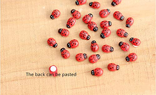 100 Pcs Wooden Ladybug Garden Stones - Decorative Outdoor Ornaments - Garden Decoration For Vegatable And Flower Beds #TOP1