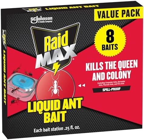 Raid MAX Liquid Ant Killer Baits, Indoor & Outdoor Use, 8 Count