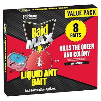 Raid MAX Liquid Ant Killer Baits, Indoor & Outdoor Use, 8 Count