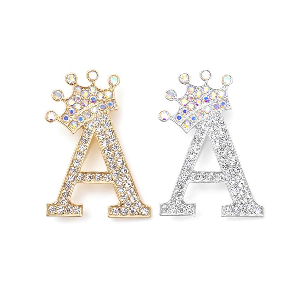 PATIKIL Broche En Forme De Lettre De L'alphabet En Strass Pour Homme Et Femme, Costume, Manteau, Pierre Dorée