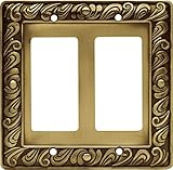 Franklin Brass 64038 Paisley Double Decorator Wall Plate / Switch Plate / Cover, Tumbled Antique Brass