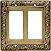 Franklin Brass 64038 Paisley Double Decorator Wall Plate / Switch Plate / Cover, Tumbled Antique Brass