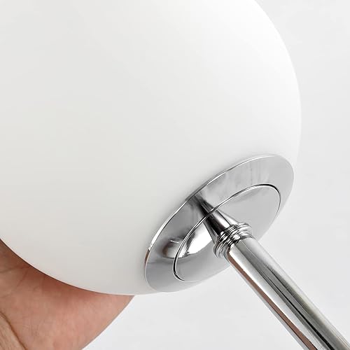 Miniatura 9 de BAODEN Moderno aplique de pared de 2 luces industrial de mediados de siglo para cuarto de baño con pantalla de cristal de globo blanco, accesorio de