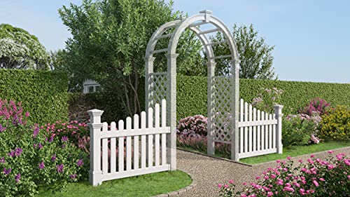 Vita Va74338 Cottage Picket Wings Arbors And Trellises, White #TOP3