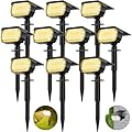 MinPea Solar Spot Lights Outdoor, [57 LED/10 Pack] Solar Lights Outdoor IP65 Waterproof, 3 Modes Solar Powered Landscape Spotlights for Garden Yard Outside Patio Pathway Pool(Warm White)