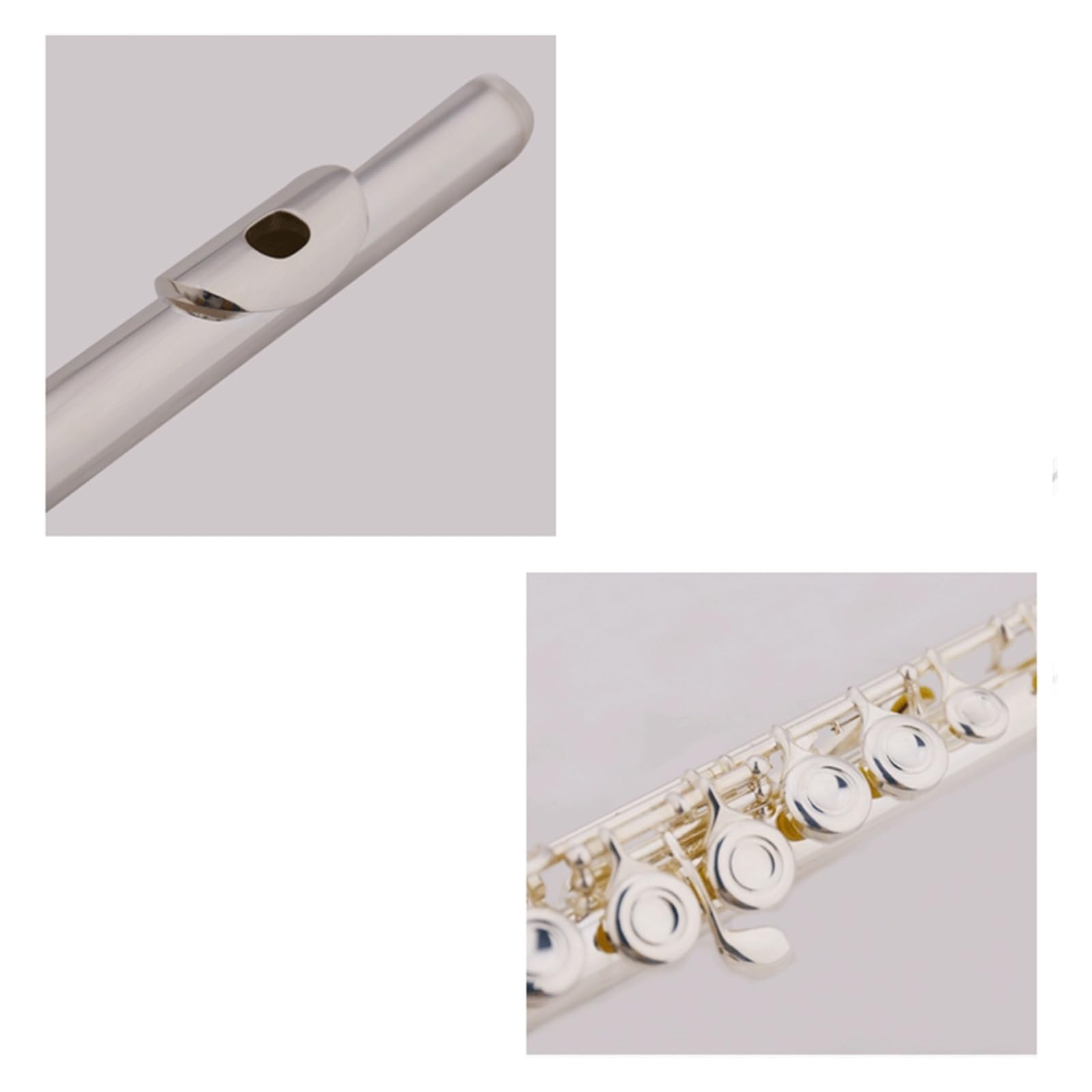 Flauto Produzione Professionale Di Serie Di Chiavi Chiuse In Rame Bianco Con Flauto