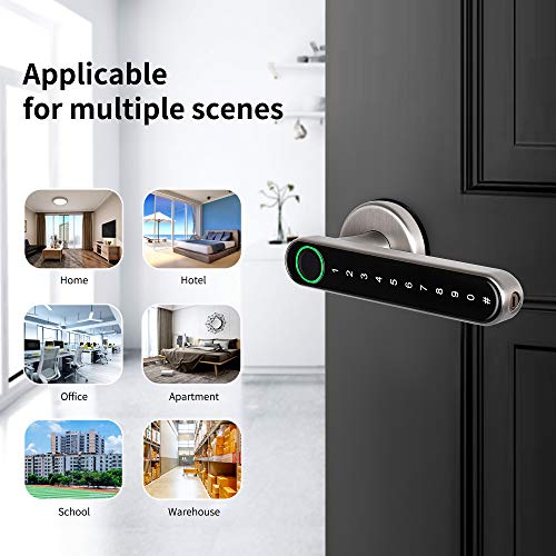 [Upgrade] Smart Lock,CATCHFACE Fingerprint Door Lock TTLock Smart Door Knob Smart Door Handle Digital Door Lock Fingerprint/Code/Card/Key-Ideal for Front Door Hotel Office Office - Thumbnail 7