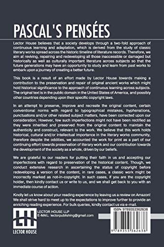 Pascal's Pensees: Introduction By T. S. Eliot