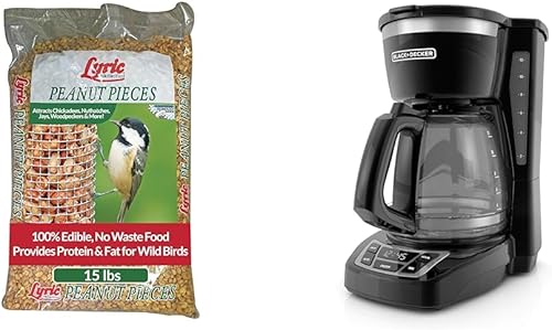 Lyric Peanut Pieces - Semillas para pájaros silvestres, sin desperdicios, atrae a los tíratos, pájaros carpinteros, garabatos y más, bolsa de 15