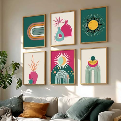 Image of kotart Minimal Boho Paintings with Frame for Home Decor - Painting for Wall Decoration - Pack of 6 (19x25 inch)