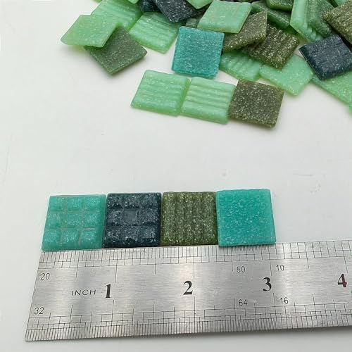 500g Quartz Mosaic Tiles, 2CM Multi Color Mosaic Pieces Stones for DIY Making Craft Hobby Arts Home Wall Decoration (Mix Green) - Image 2