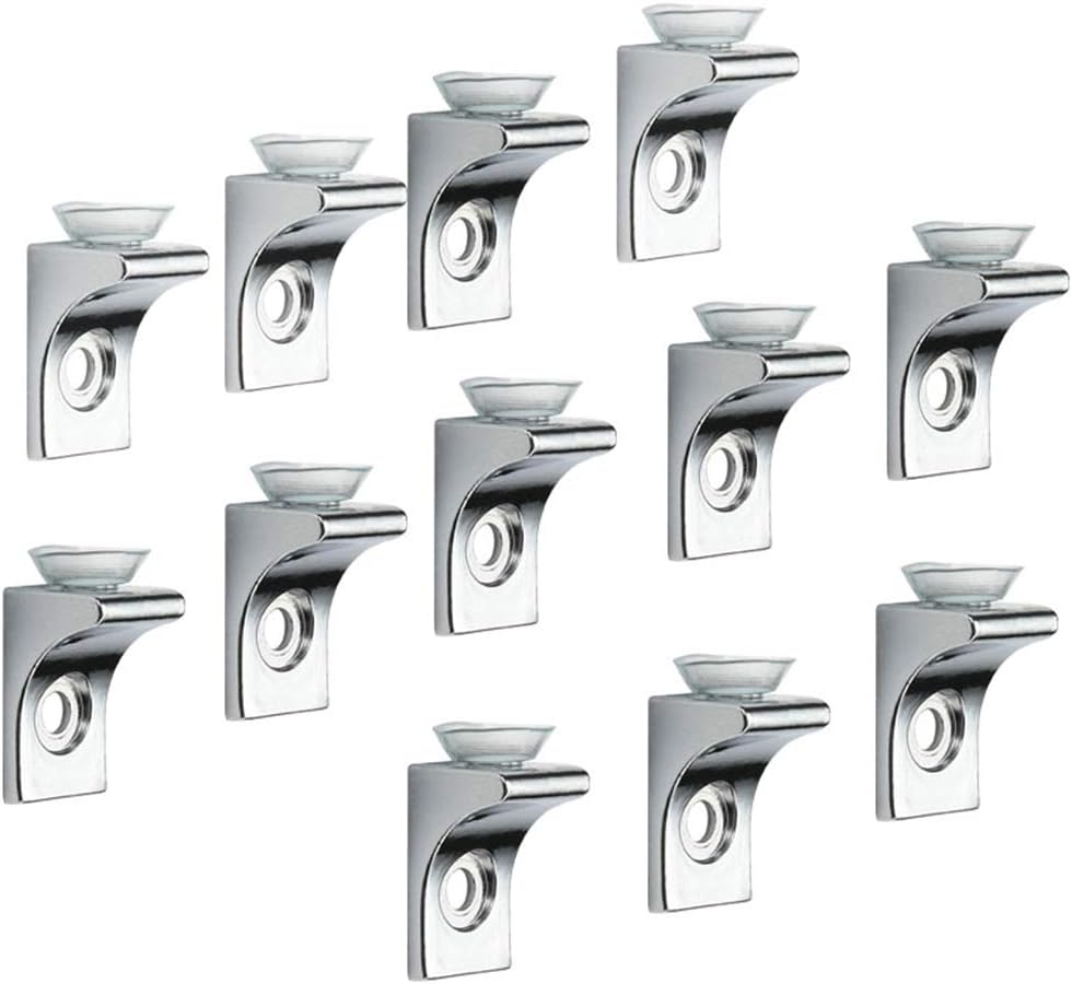 Glass Shelf Bracket, Tiberham 12 Pcs Zinc Alloy Polished
