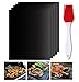Gyvazla Alfombrilla para parrilla, Antiadherente Reutilizable alfombrillas para el Horno, Asada y Barbacoa para Carbón o Gas, 40x33cm, Juego de 5