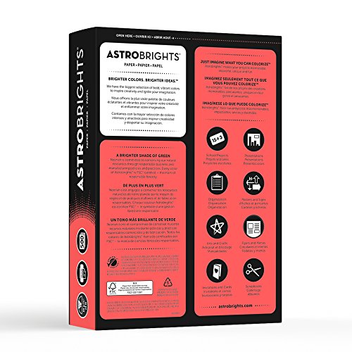 Neenah Astrobrights Color Paper, 8.5” X 11”, 24 Lb/89 Gsm, Rocket Red, 500 Sheets (21648), 24Lb Colored Paper #TOP1