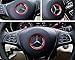 iJDMTOY (1) Sports Red Aluminum Steering Wheel Center Decoration Cover Trim Compatible With 2015-up Mercedes C E CLA GLA GLC GLE Class
