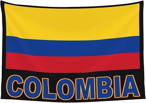 Miniatura 9 de POPOCRACY Tapiz de pared con bandera colombiana-Colombia, decoración para colgar manta de playa para sala de estar para dormitorio universitario