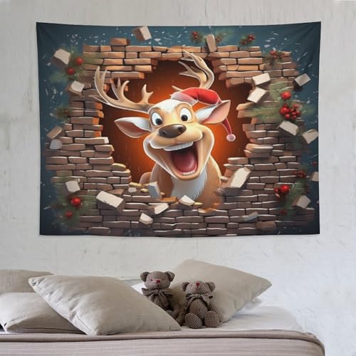 Tapisserie wapiti mignon PAZZK 150x200cm pour décoration murale de salon