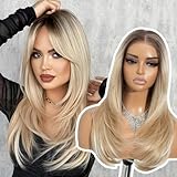 Joedir 13 × 3 HD Lace Wear-and-Go Peluca sin pegamento, peluca larga precortada, pelo sintético con encaje frontal prerecogido para mujeres