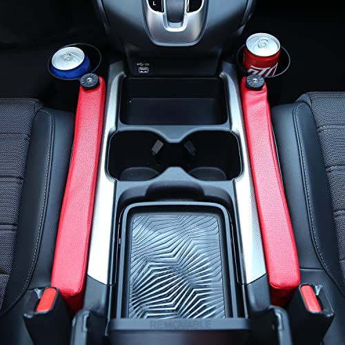 Movecup Car Seat Gap Organizer With Cup Holder & Phone Mount , Car Seat Gap Filler With Cup Holder，Multifunctional Car Seat Organizer (Red) #TOP2