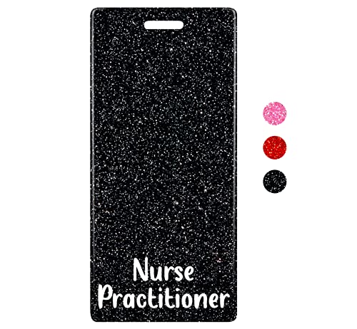 Badge d'infirmière praticienne Plifal à paillettes noires verticales