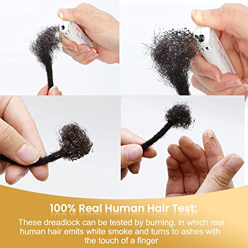 Loc Extension Human Hair 100% Real Human Hair 0.2Cm Wide 12Inch 60 Strands Fully Handmade Permanent Real Hair Extensions For Women/Men/Kids 100% Dreadlock Extensions Human Hair Can Be Dyeable Bleachable Curlable With Crochet And Comb And Decorative Ring #TOP4