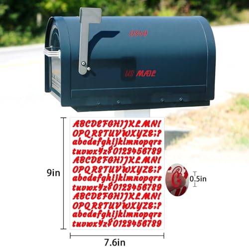 Image of 2010 Pieces 10 Sheets Letter Stickers,Self Adhesive Waterproof Vinyl Mailbox Numbers Stickers,Alphabet Decals for DIY,Window,Door,Sign,Bike,Car,Laptop,Scrapbook (Red, 1 /2 Inch)