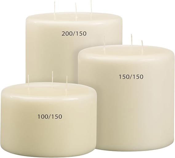 BOLSIUS Large 3 wick Candle, 10 x 15 cm ,#34;Ivory 103618810105