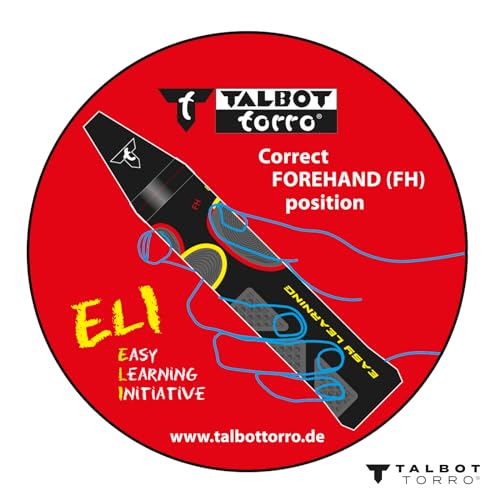 Talbot Torro Rakieta do badmintona ELI Junior, skrócona długość 58 cm, uchwyt do nauki, łeb kropli, idealna do uprawiania sportu szkolnego i treningu, czarno-żółto-niebieska, 419613