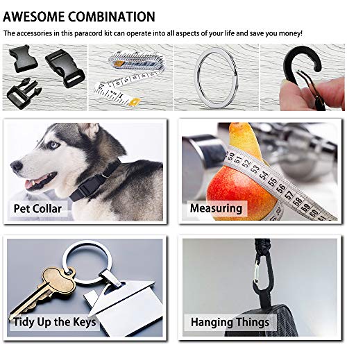 WEREWOLVES Kit de artesanato Paracord 550 Combo - Kit de corda de pulseira de paracord de sobrevivên