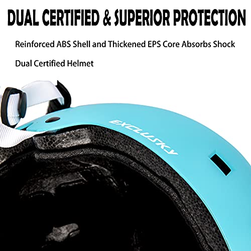 Exclusky Skateboard Bike Helmet – Dual Certified – Youth Adults Helmet For Bicycle Skating Roller Skates Scooter Longboard #TOP2