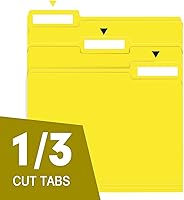 Vista 3 de File Folders, 100-Pack, 1/3 Cut, Letter Size, Yellow, Great for Organizing and Easy File Storage