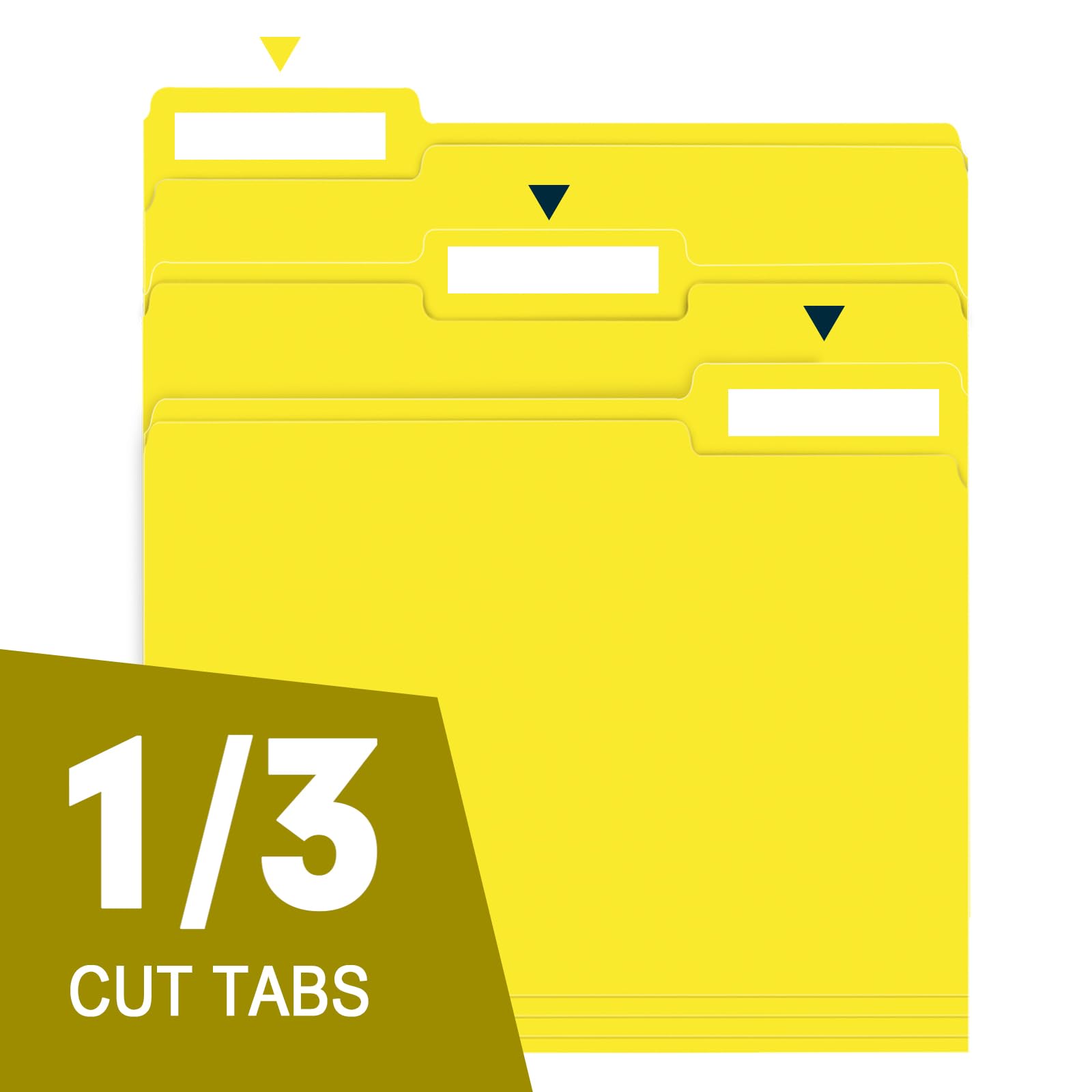 150-Pack 1/3 Cut Tab File Folders – Letter Size, 3 Tab Positions, For Home, Office & School Organization