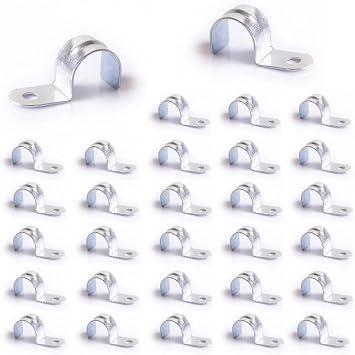 30-Pack 3/4" EMT Conduit Straps - Zinc Plated Steel Single Hole Clamps for Electrical Metallic Tubing