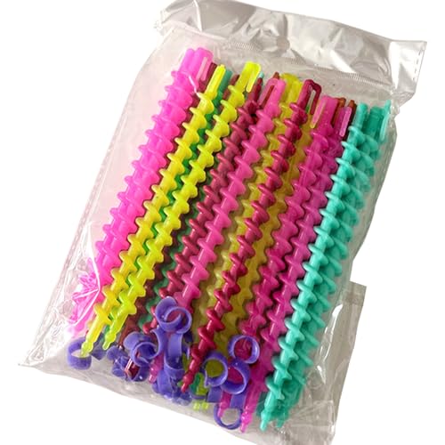 26Pcs Convenient Spiral Hair Perm Rod Set Heatless Wave Spiral Perm Rods Barber Practical Plastic Curling Perm Rod for Hair Salon Home Styling Tools